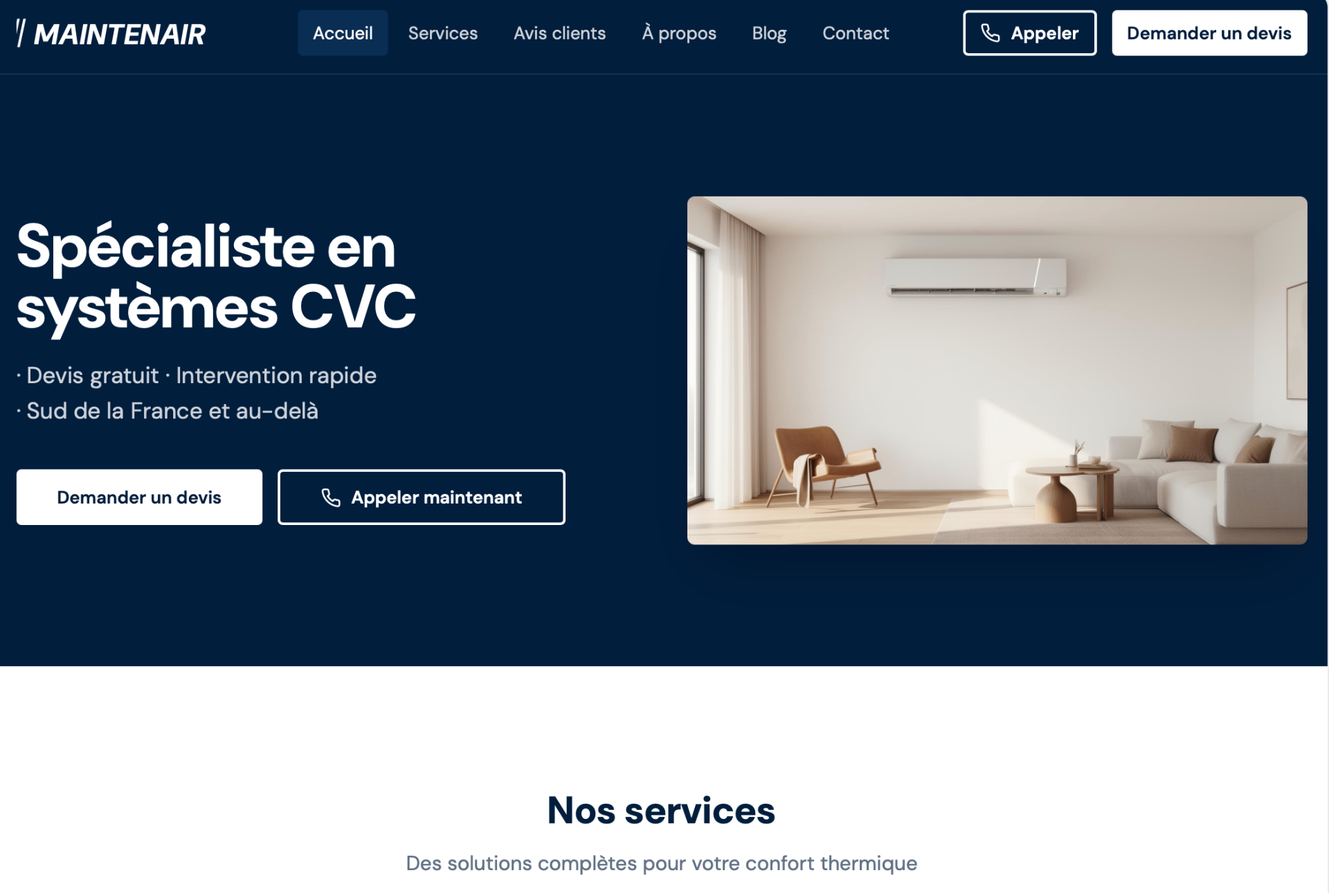 Aperçu du site MaintenAir